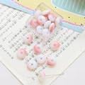 Detail of cherry blossom pink gradient donut beads with center hole for DIY jewelry - 10 Pieces Pack / Peach Pink