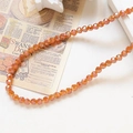 Macro shot of orange faceted rondelle glass beads for DIY jewelry making and craft projects - 100个装/条 / Amber Orange (4#)