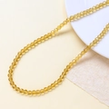 Dettaglio di perline sfaccettate in vetro ambrato lucido per creazione gioielli DIY - Filo Singolo (circa 100 pezzi) / Giallo Ambra (16#)