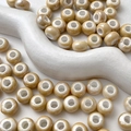 DIY champagne beige ceramic bead with pearlescent glaze and large hole for jewelry making - Khaki (15#)