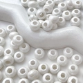Bulk white macaron ceramic beads with pearlescent finish for DIY jewelry making - White (14#)