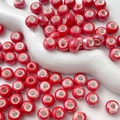 Vibrant red flat-round ceramic beads for DIY handmade jewelry and necklaces - Red (13#)