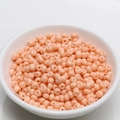 Macro detail of 4mm dusty pink porcelain seed beads for DIY jewelry making in a white bowl - 4mm / Flesh Pink