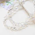 Irregular square iridescent glass beads for DIY necklaces with rainbow finish - 1# White/Clear
