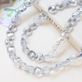 Close-up of light blue square glass beads with smooth texture for DIY jewelry making - 3# Light Blue