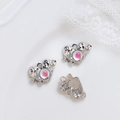 Pendentif cœur planète argenté avec ailes d'ange et perle rose pour bijoux DIY - Cœur d'Aile Argenté