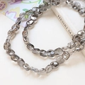 Close-up of grey transparent faceted glass beads for DIY jewelry making and crafts - 10# Gray
