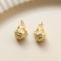 Detailed view of gold-plated gourd pendants with intricate lucky patterns for DIY jewelry - Gold Gourd