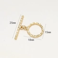 Détail du fermoir à bascule marguerite en cuivre doré pour bijoux DIY avec dimensions - Martelé Grand Rond