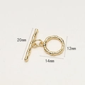 Vue détaillée du fermoir OT doré à texture bambou avec barre de 20mm pour bijoux DIY - Texture Bambou Petit Rond