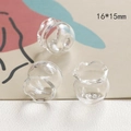 Tres mini jarrones de cristal transparente 16x15mm para decoración de casas de muñecas - Pecera Pequeña (D2023) / 16*15mm