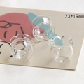 Vista macro de minivjarrones de cristal de 23x19mm con bordes ondulados para decoración - Pecera Grande (D2023) / 23*19mm
