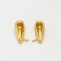 Close-up of polished gold-plated horn-shaped jewelry findings with spiral ends - Rabbit Ears (Pair) / Gold