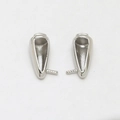 Detailed view of silver cone-shaped jewelry connectors for pearl or gemstone settings - Rabbit Ears (Pair) / White Gold