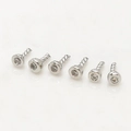 Set mit sechs silbernen Ohrsteckern mit klarem Zirkonia und Schraubverschluss - Auge Platinsilber
