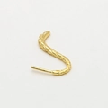 Detail of S-shaped gold-plated copper earrings with woven texture for DIY jewelry making - Tail (7#)