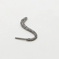 Macro detail of snake-shaped gunmetal stud earring with intricate textured scales - Tail (9#)