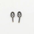 Macro detail of spoon-shaped earring accessories in matte black metal finish - Ear (12#)
