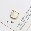 Detailed macro view of a 13x14mm cloud-shaped pearl shell pendant for DIY jewelry - Lucky Cloud