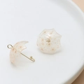 Detailed close-up of translucent umbrella pendants with pink cherry blossom patterns - 5# Transparent Brown Flower Umbrella