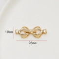 Détail du fermoir léopard OT en cuivre plaqué or avec des pierres de zircon blanc - Style Floral (17#)