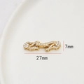Fermoir OT léopard doré avec zircons, longueur 27mm, pour la création de bijoux DIY - Style Petite Fleur (15#)
