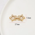 Détail du fermoir léopard OT doré de 27mm avec connecteurs pavés de zircons cubiques - Style d'Étoile (11#)