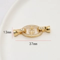 Détail du fermoir OT léopard doré 37x13mm avec zircons pour la création de bijoux DIY - Style Ovale Ajouré (7#)