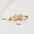 Détail du connecteur noeud doré 18 carats avec oxydes de zirconium (32x10mm) - Style Nœud (8#)