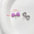 Purple enamel butterfly charm accessories for jewelry making 19mm in size - Purple Platinum Base Bowknot (18#)