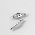 Detailweergave van zilveren draakhangers met fijne schubbentexturen voor DIY-sieraden - Korte Stijl (Enkele Pin) / Wit K Goudkleur