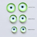 Green glass evil eye cabochons in 10mm, 8mm, and 6mm sizes for DIY jewelry making - Large / Green Eye Style (04#)