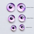 Macro detail of purple glass demon eyes in three sizes for DIY doll making crafts - Small / Purple Bionic Eye Style (12#)