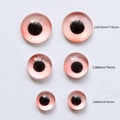 Pink glass doll eyes in 10mm 8mm and 6mm sizes with black pupils and iris texture - Large / Pink And Black Style (22#)
