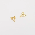 Detailed macro shot of 14k gold plated copper devil wing charms for DIY pearl jewelry - Devil Wing Style (04#) / K Gold