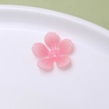 Macro detail of pink translucent cherry blossom DIY bead with delicate petal textures - Peach Blossom (02#)