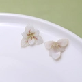 Macro detail of orchid resin charm with pink petal gradients for DIY jewelry making - Whole Flower (04#)