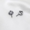 Détail de breloques couronne avec incrustation de zircon et tige argentée pour bijoux DIY - Pièce Unique / Couronne Gris Anthracite (03#)