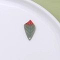 Macro detail of leaf-shaped resin pendant showing red-green gradient and vein texture - Gradient Leaf (09#)