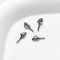 Set of four dark gunmetal devil wing charms with pin base for DIY jewelry or nail art - Devil Wing Style (6#)