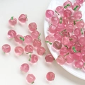 Macro-detail van mini roze perzik bedeltjes van hars voor het maken van DIY sieraden - 1# Perzik Stijl (1# Stukprijs)