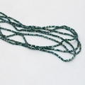 Macro detail of 3mm iridescent dark green cube crystal beads for DIY jewelry making - Greenish Brown (09#)