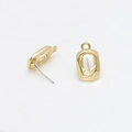 Goldener unregelmäßiger geometrischer Ohrstecker für DIY Schmuckherstellung - Unregelmäßiger rechteckiger hohler Stil (03# Einzelpreis)