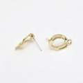 Unregelmäßige vergoldete geometrische Ohrstecker mit Aufhängeschlaufe für DIY-Schmuck - Irregulärer ovaler Ring-Stil (05# Einzelstück)