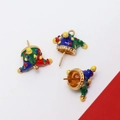 Detail of colorful enamel circus hat jewelry charms with high-gloss gold plating - 1# Jester Hat