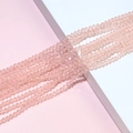 Detailed view of pink faceted bicone crystal beads for DIY jewelry and crafts making - 01#Pink