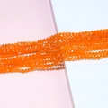 Detail of 4mm bright orange faceted crystal beads for DIY jewelry making and crafts - Orange