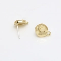 Goldene geometrische S925 Ohrstecker-Basis mit Verbindungsöse für DIY-Schmuck - Unregelmäßiger gebogener Oberflächenstil (Größe #11 - Preis pro Stück)