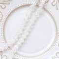 Macro view of macaron crackle glass beads on a white porcelain dish for DIY jewelry - 1 Strand (Approx. 100-110 Beads) / 1# White Transparent