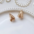 Detailed view of two gold-plated lily flower pendant charms for DIY jewelry making - 3D Lily of the Valley Floral Pendant (14# Single Piece)